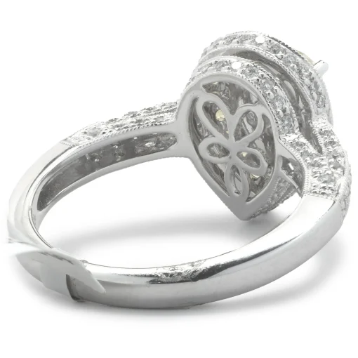 18 Karat White Gold Yellow Sapphire and Diamond Ring