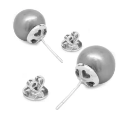 18 Karat White Tahitian Pearl Stud Earrings