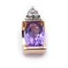 14 Karat Yellow Amethyst and Diamond Pendant