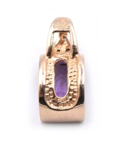14 Karat Yellow Amethyst and Diamond Pendant
