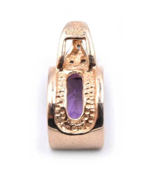 14 Karat Yellow Amethyst and Diamond Pendant