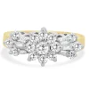 10 Karat Yellow & White Gold Vintage Diamond Cluster Ring