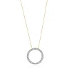10 Karat Yellow & White Gold Diamond Open Circle Necklace