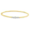 14 Karat Yellow & White Gold Illusion Set Diamond Bangle Bracelet