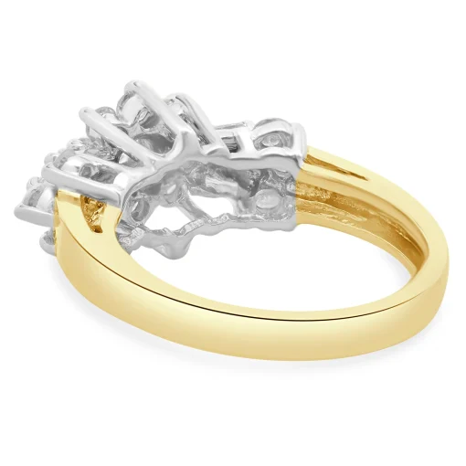 10 Karat Yellow & White Gold Vintage Diamond Cluster Ring