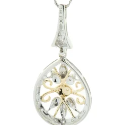 14 Karat Yellow & White Gold Diamond Filigree Necklace