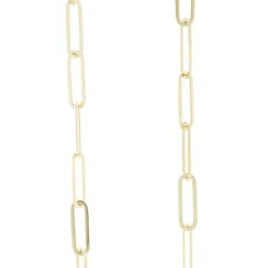 14 Karat Yellow & White Gold Paperclip Open Heart Station Necklace