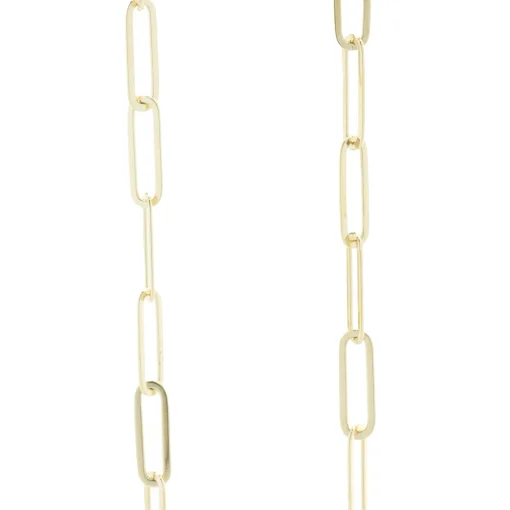 14 Karat Yellow & White Gold Paperclip Open Heart Station Necklace