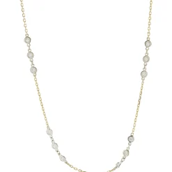 14 Karat Yellow and White Gold Diamonds By The Yard Necklace
