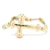 14 Karat Yellow and White Gold Bezel Set Diamond Cross Bracelet