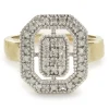 10 Karat Yellow and White Gold Vintage Diamond Elongated Fashion Ring