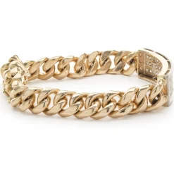 14 Karat Yellow and White Gold Pave Diamond ID Bracelet