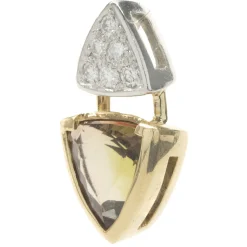 14 Karat Yellow and White Gold Pave Diamond and Andalusite Slide Pendant