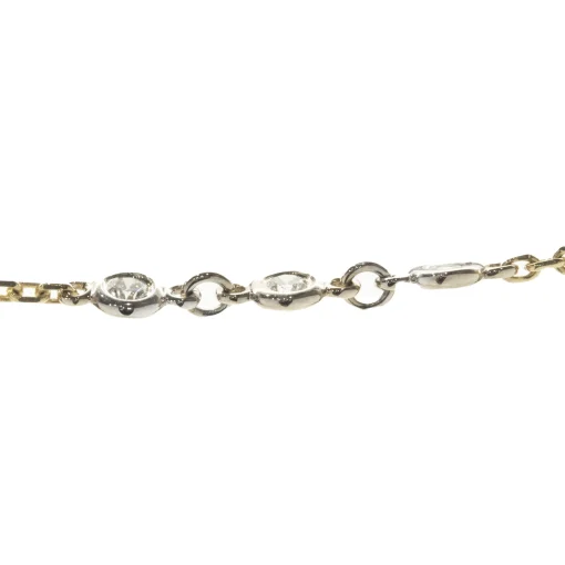 14 Karat Yellow and White Gold Diamonds By The Yard Necklace