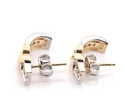 14 Karat Yellow and White Gold Diamond X Earrings
