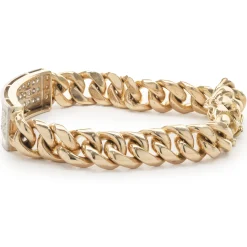 14 Karat Yellow and White Gold Pave Diamond ID Bracelet