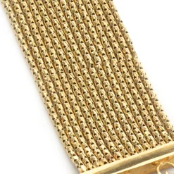 14 Karat Yellow and White Gold Mesh Oval Link Bracelet