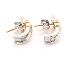 14 Karat Yellow and White Gold Diamond X Earrings
