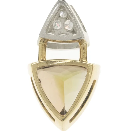 14 Karat Yellow and White Gold Pave Diamond and Andalusite Slide Pendant