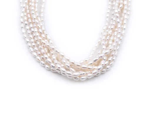 14 Karat Yellow Gold 8 Strand Potato Pearl Strand Necklace