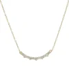14 Karat Yellow Gold Alternating Diamond Smile Necklace