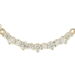14 Karat Yellow Gold Alternating Diamond Smile Necklace