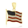 14 Karat Yellow Gold American Flag Enamel Pendant