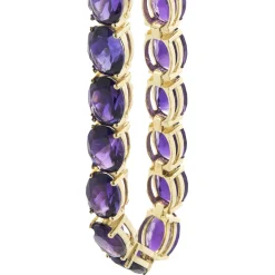 14 Karat Yellow Gold Amethyst Inline Bracelet