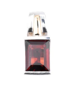 18 Karat Yellow Gold and Sterling Silver Garnet Pendant
