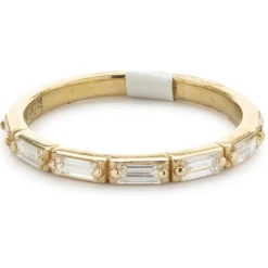14 Karat Yellow Gold Baguette Cut Diamond Band