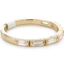 14 Karat Yellow Gold Baguette Cut Diamond Band
