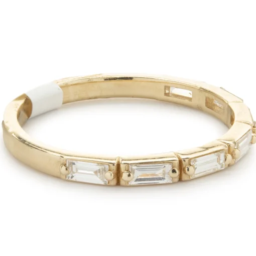 14 Karat Yellow Gold Baguette Cut Diamond Band