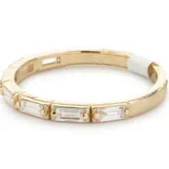 14 Karat Yellow Gold Baguette Cut Diamond Band