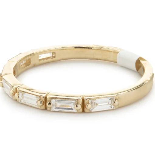 14 Karat Yellow Gold Baguette Cut Diamond Band