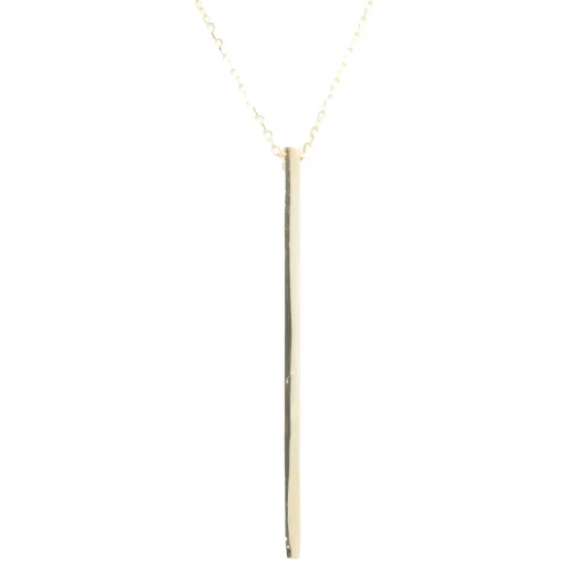 14 Karat Yellow Gold Bar Drop Necklace