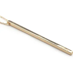 14 Karat Yellow Gold Bar Drop Necklace