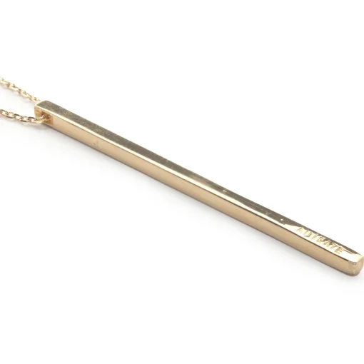 14 Karat Yellow Gold Bar Drop Necklace