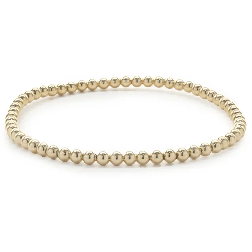 14 Karat Yellow Gold Beaded Flex Bracelet