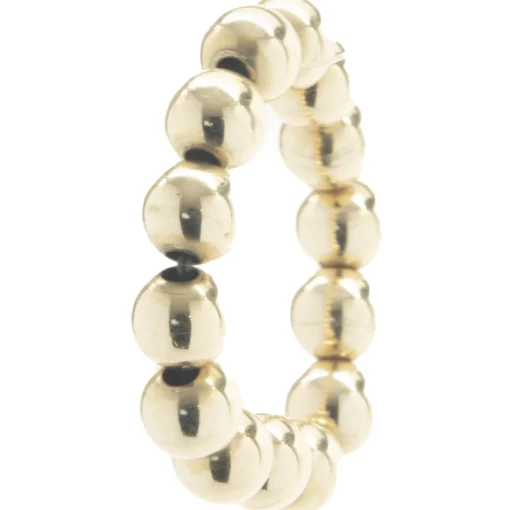14 Karat Yellow Gold Beaded Flex Ring