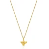 14 Karat Yellow Gold Bee Charm Necklace
