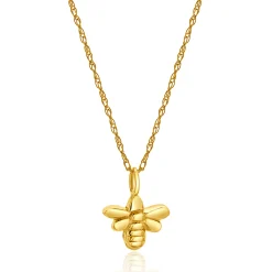 14 Karat Yellow Gold Bee Charm Necklace
