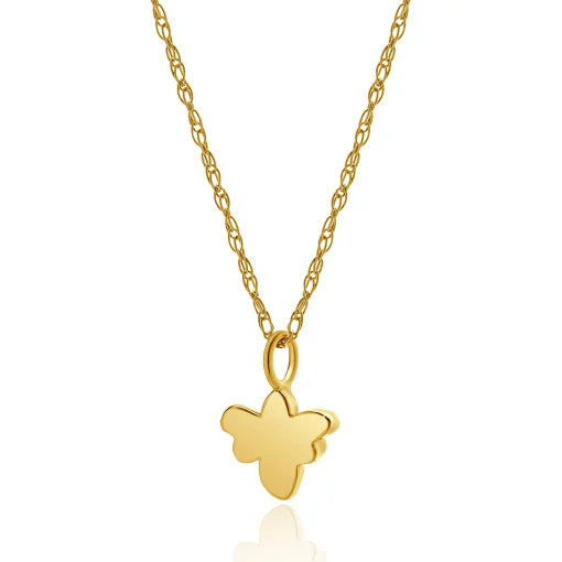 14 Karat Yellow Gold Bee Charm Necklace