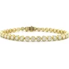 18 Karat Yellow Gold Bezel Set Diamond Tennis Bracelet