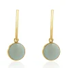 14 Karat Yellow Gold Bezel Set Opal Endless Hoop Earrings