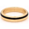 18 Karat Yellow Gold Black Enamel Band