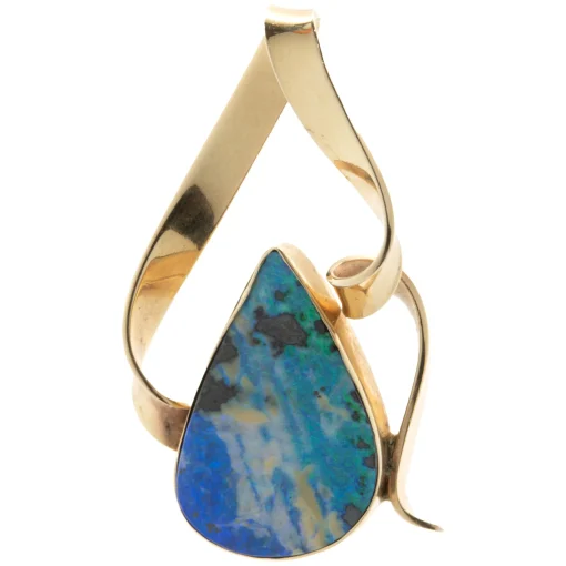 14 Karat Yellow Gold Black Opal Pendant