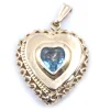 14 Karat Yellow Gold Blue Topaz Heart Pendant