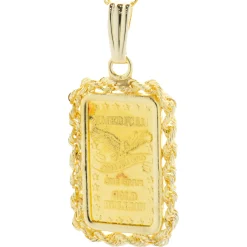 14 Karat Yellow Gold Bullion Pendant