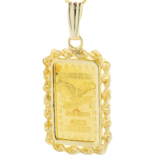 14 Karat Yellow Gold Bullion Pendant