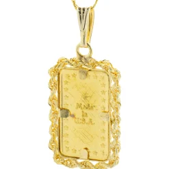 14 Karat Yellow Gold Bullion Pendant